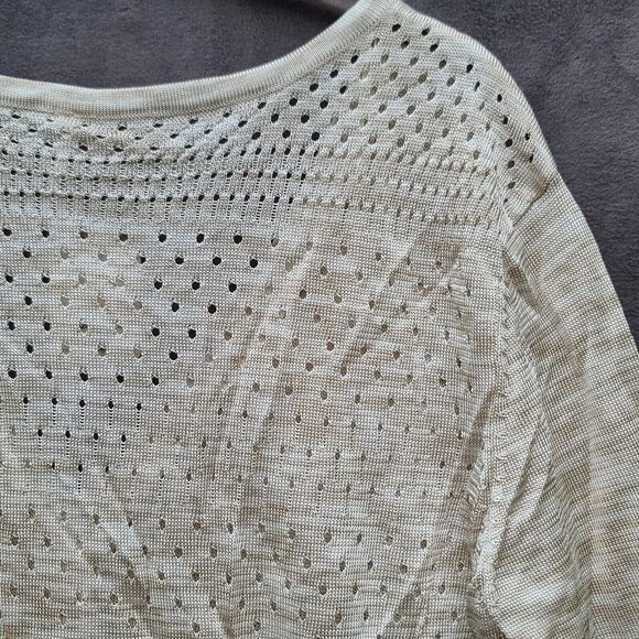 Free People Into The Night LS Tunic Cardigan Sweater S Beige Boho Button NWT - Picture 5 of 10